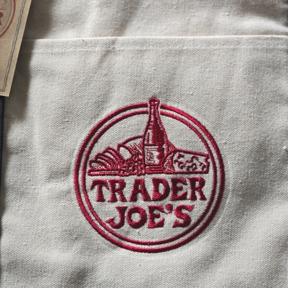 Trader Joe's Reusable Canvas Tote Bag, Cream/Navy - Brand New! - Picture 4 of 4
